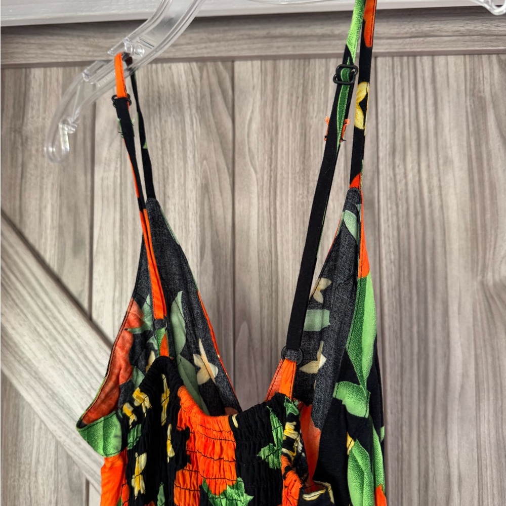 Hawaiian Aloha Dress Spaghetti straps Hibiscus Floral Tropical Vacation - Picture 4 of 7